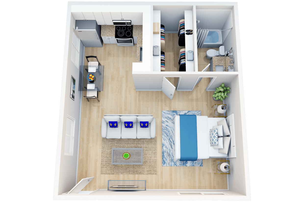 Floor Plan - Extra Large Studio With Separate Sleeping  Area