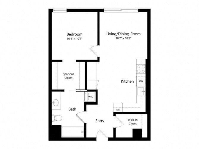 Floor Plan - 1BR-B