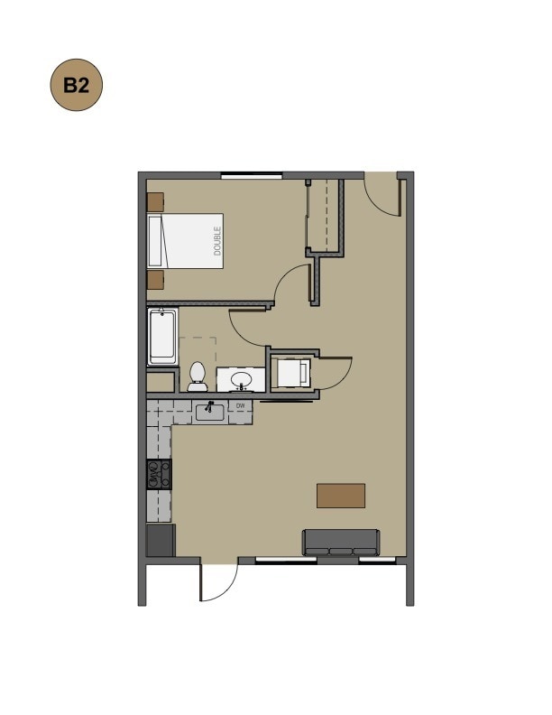 Floor Plan - 1x1 B-2