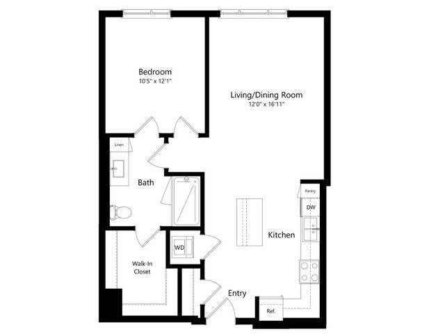 1-D 1 bed 1 bath 792 - 1-D