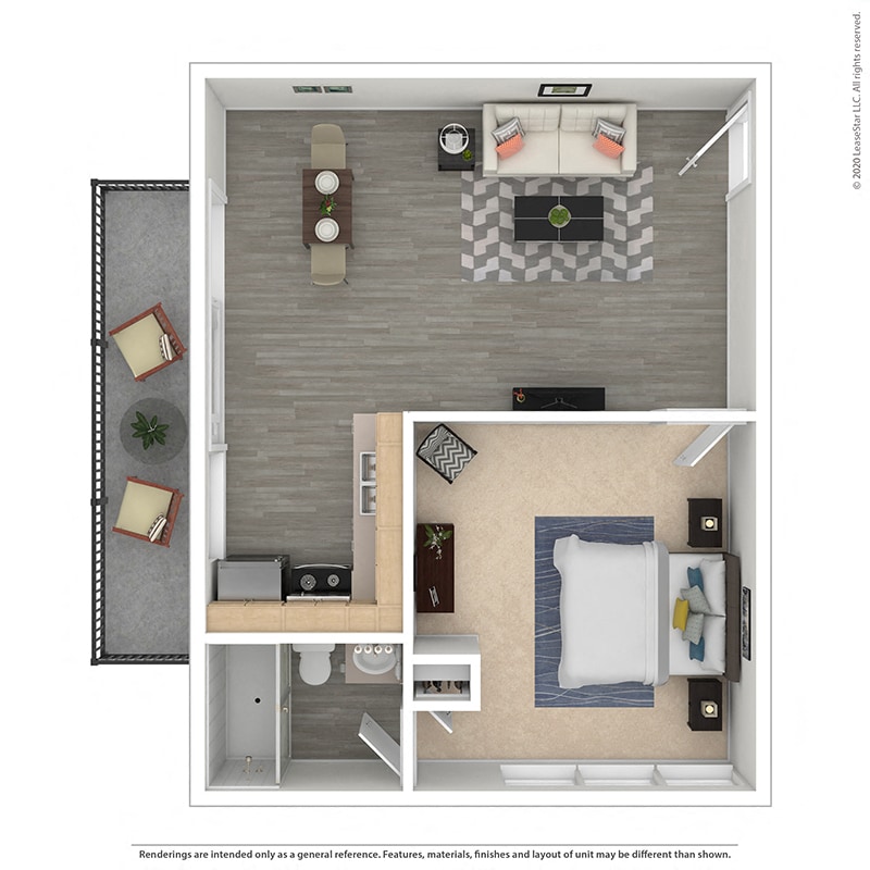 Floor Plan - OneBedroom-PlanF