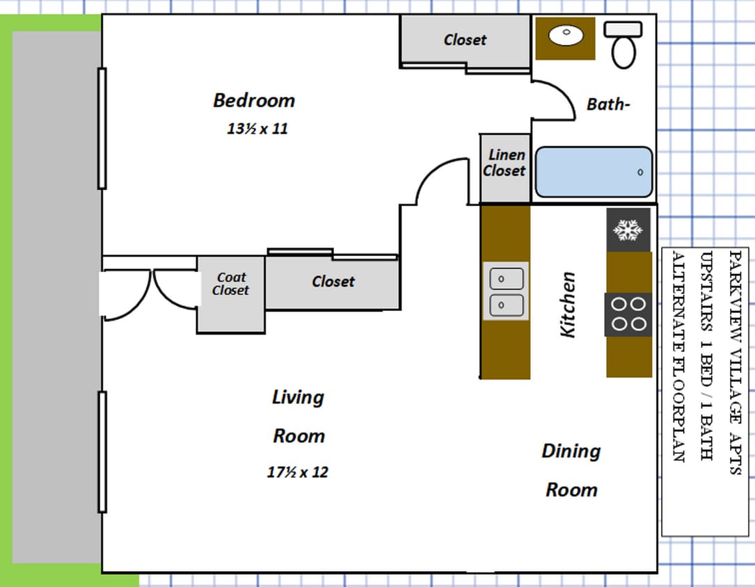 Floor Plan - 1/1 Up Alternate