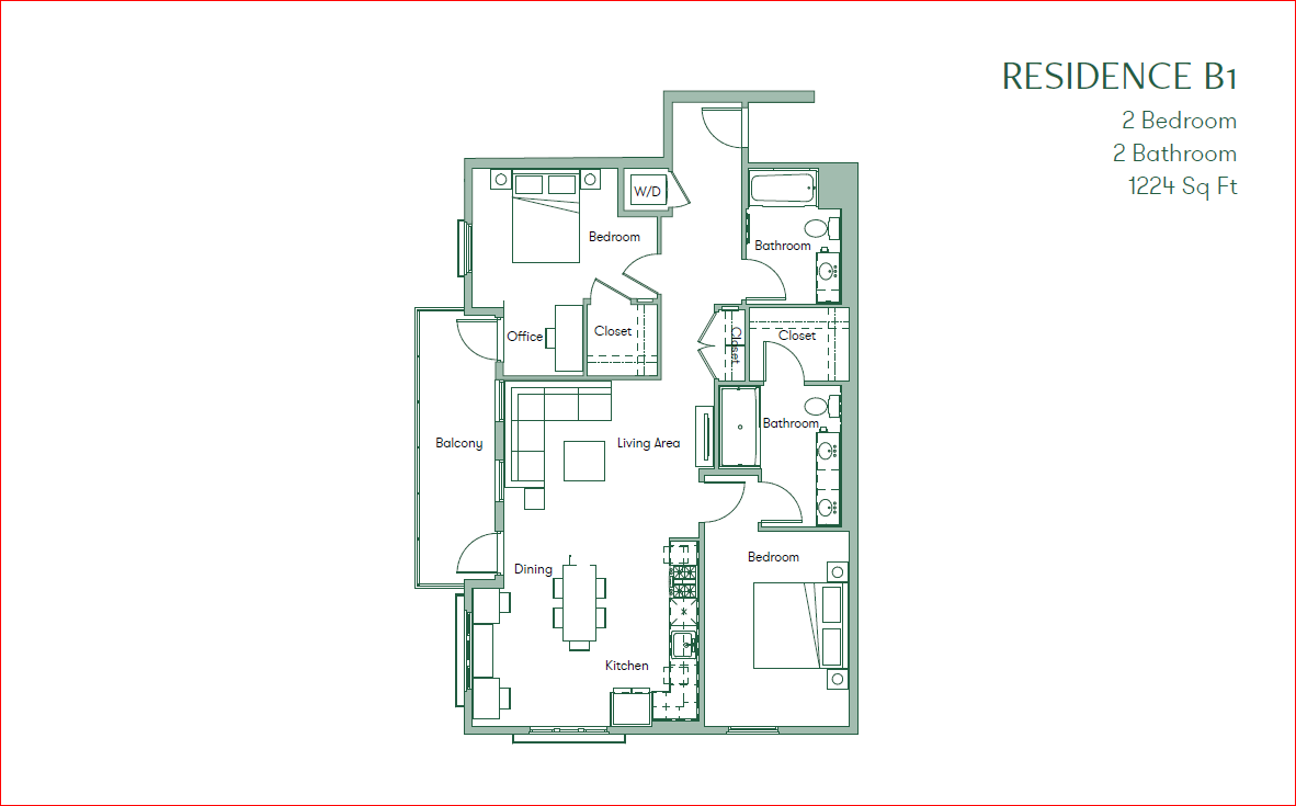 Floor Plan - 2x2 D