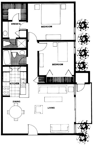 2BR/2BA - 2x2