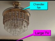 Chandelier light with recessed fanfans - 135 Courtyard Dr Townhome