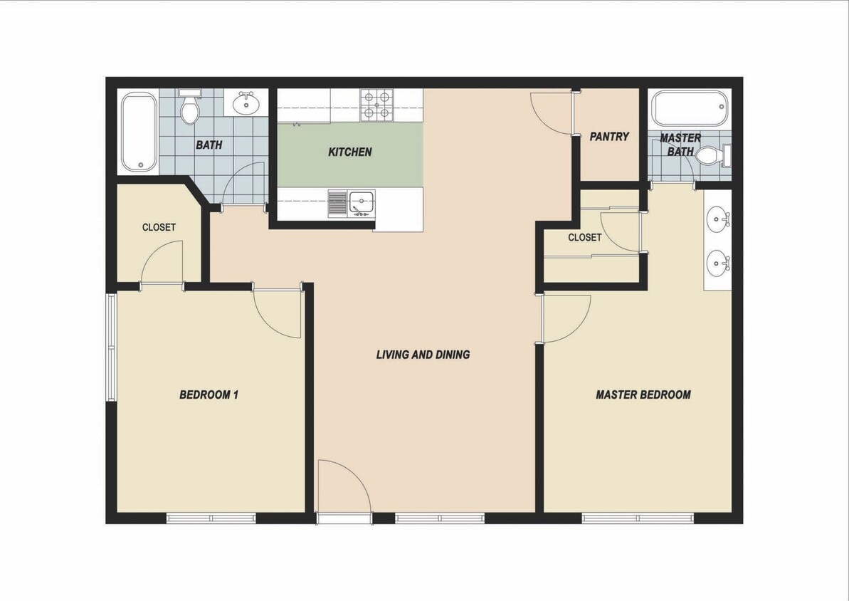 Floor Plan - $1000 OFF MOVE-IN! 2BR with Garage in Buena Park