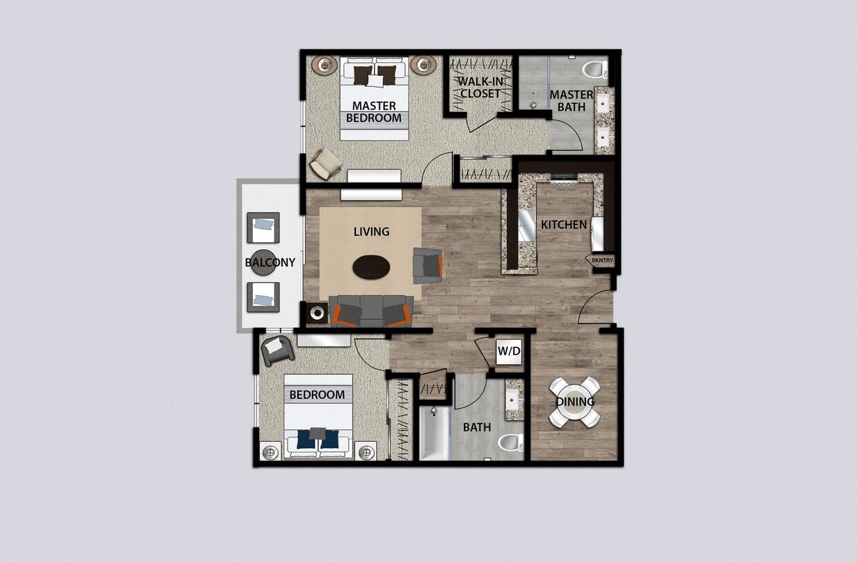 Floor Plan - The Encino, 2 Bed 2 Bath With Den