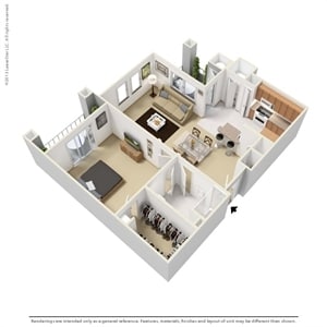 Floor Plan 1BD/1BA - Avellino