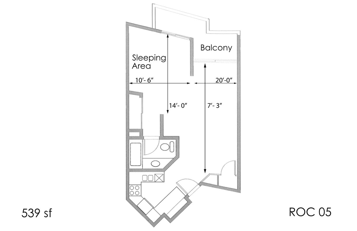 Floor Plan - SINGLE 1BA - FLOOR PLAN A - 10969 ROCHESTER