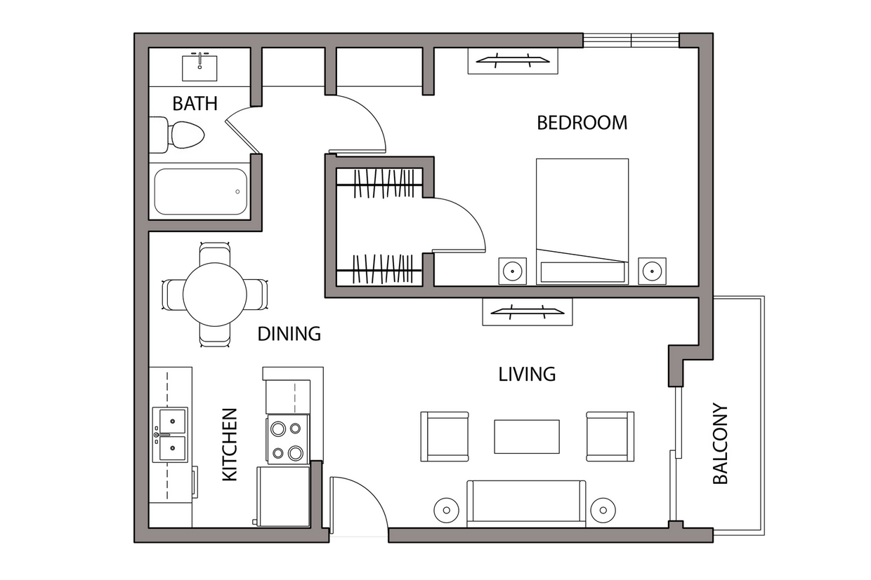 Floor Plan - 1 Bedroom