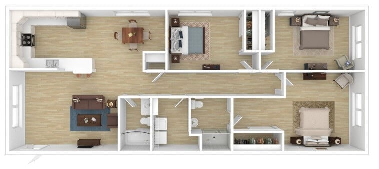 Floor Plan - 3 Bed 2 Bath