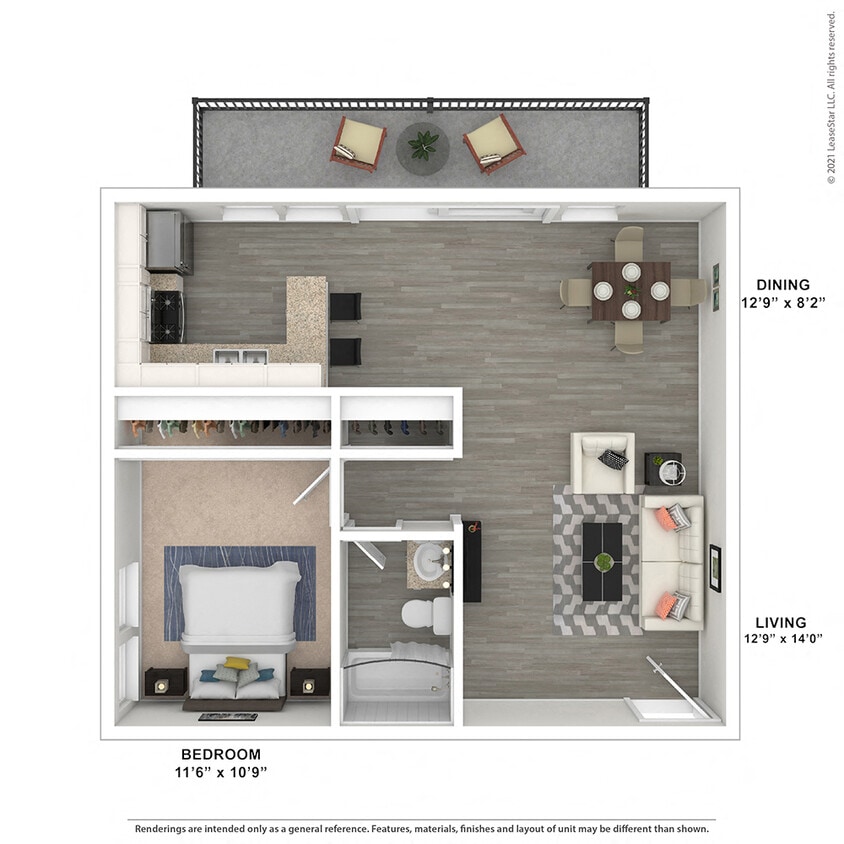 Floor Plan - OneBedroom-PlanE