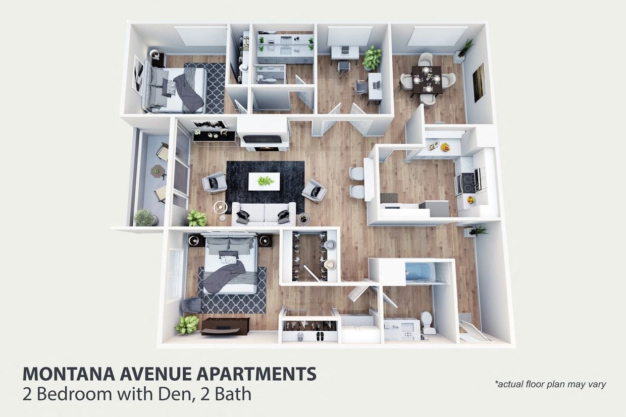 Floor Plan - 2 Bedroom With Den