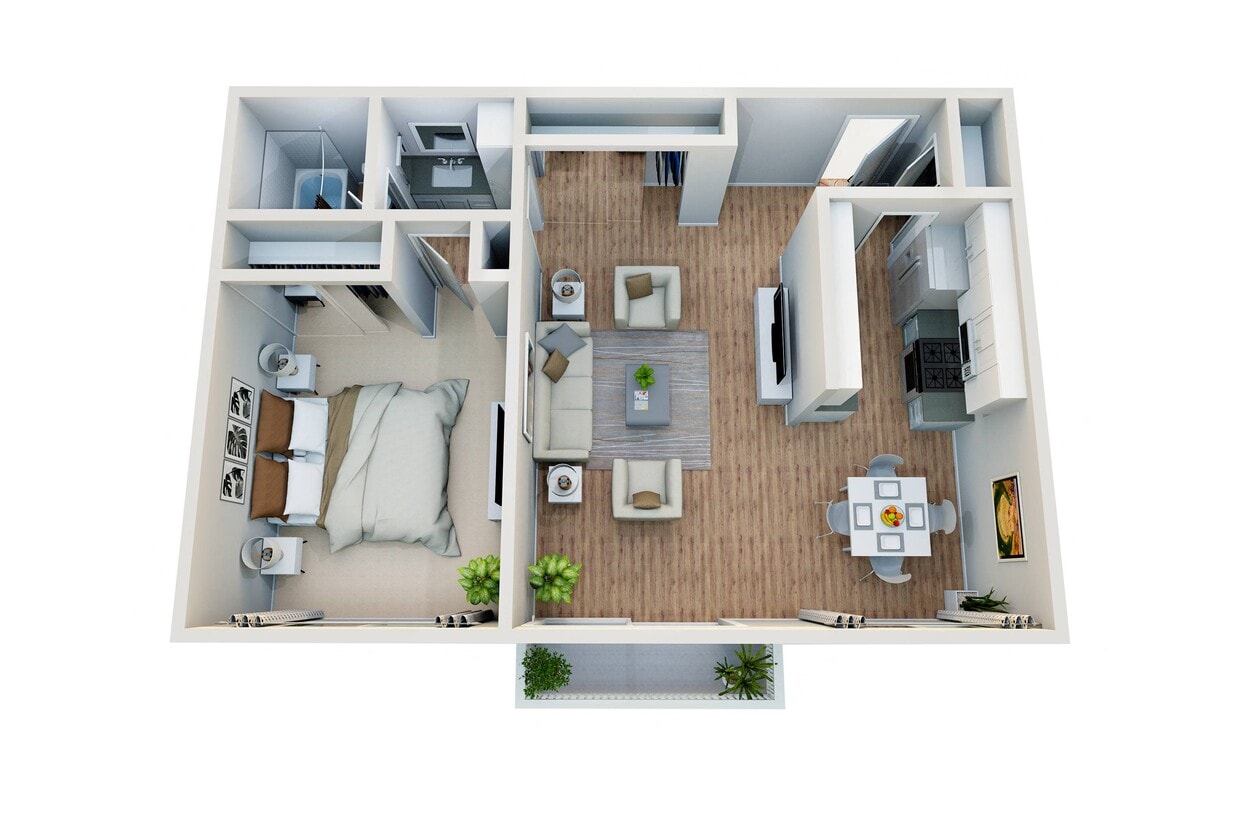 Floor Plan - One Bedroom, One Bath