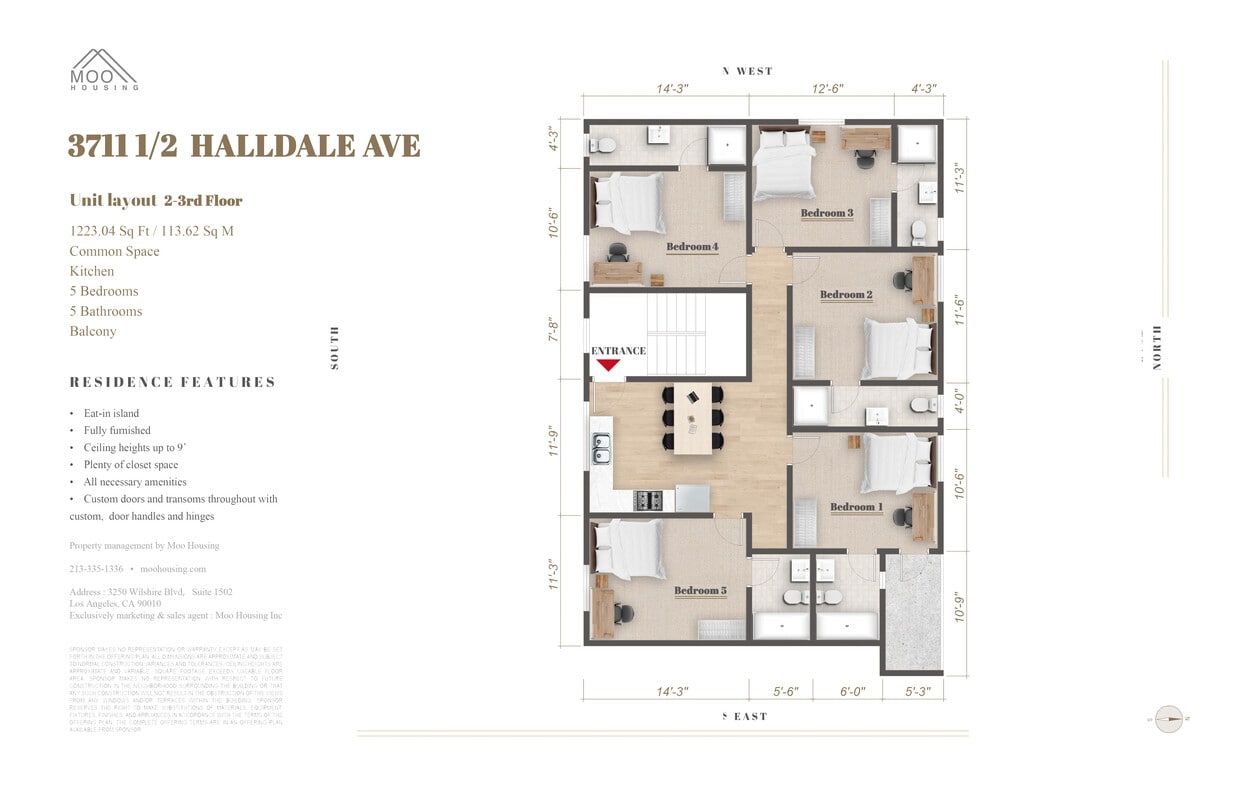 Floor Plan - Private Room at 3711 1/2 Halldale Ave (4B4B)
