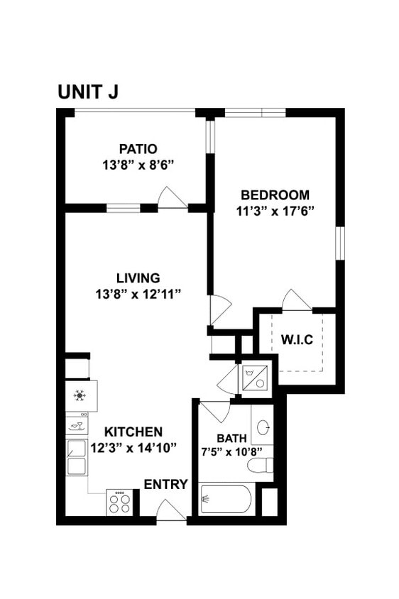 Floor Plan - 1x1J