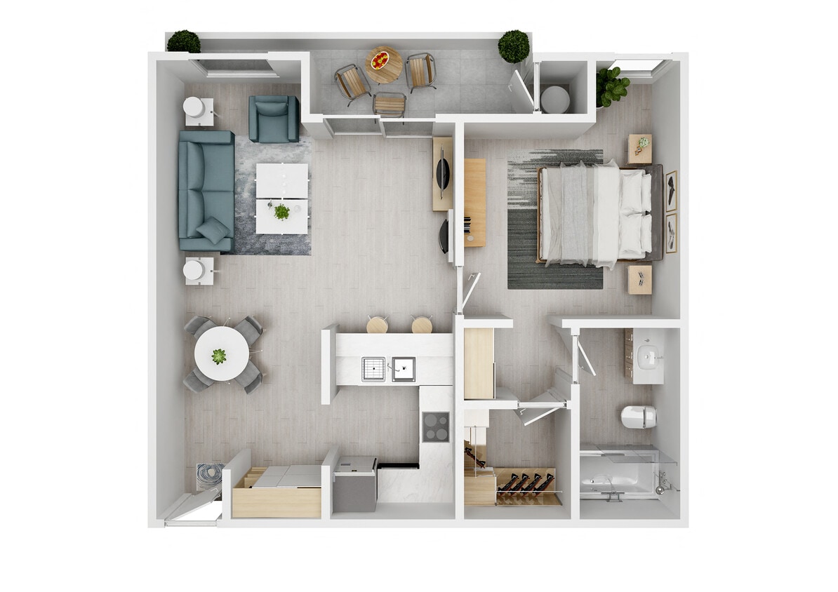 Floor Plan - 1 Bed 1 Bath C