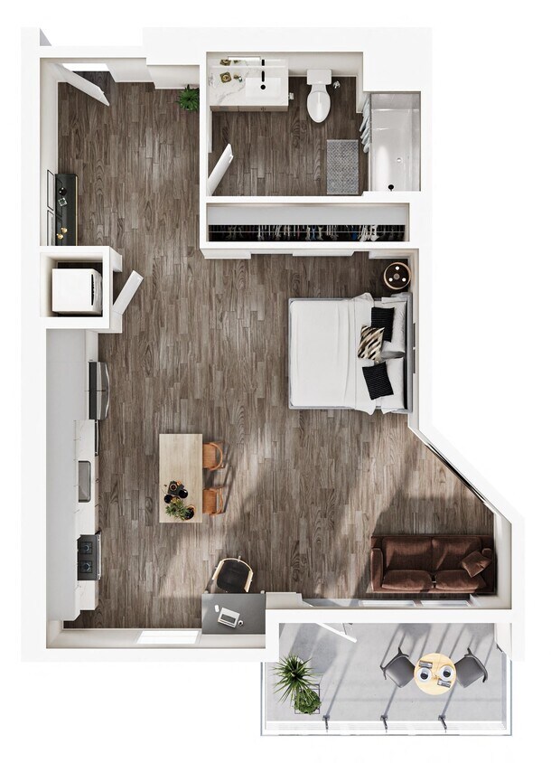 Floor Plan - Studio | 1 Bath | Plan S5