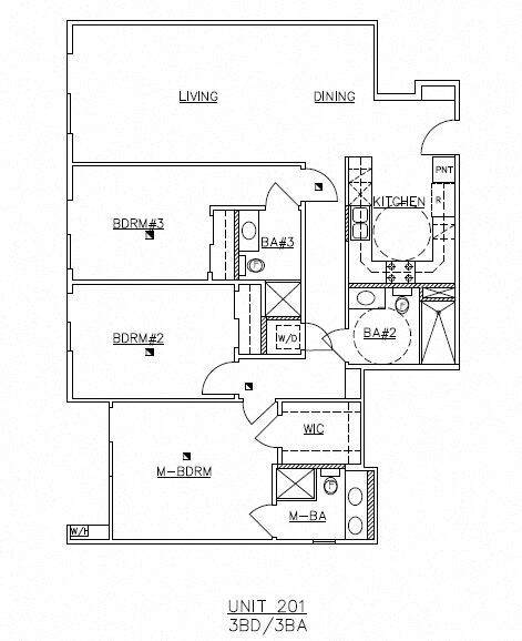 Floor Plan - 3 Bedroom, 3 Bath