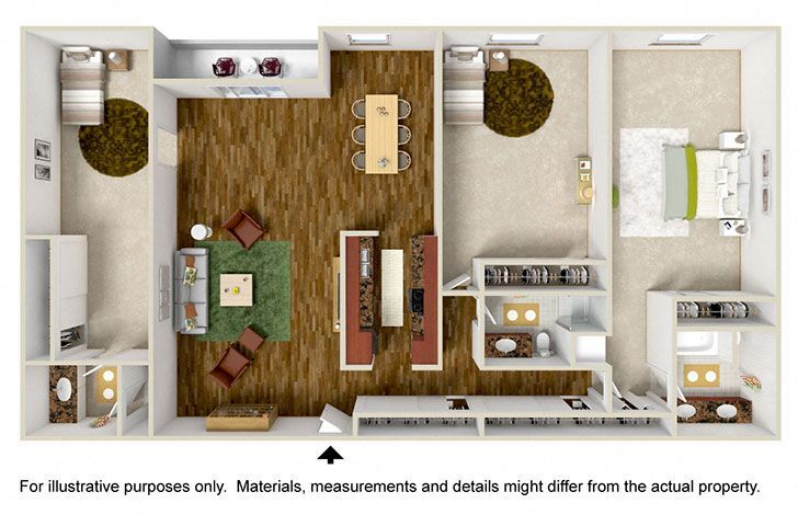 Floor Plan - 3 Bedroom 2 1/2 Bath