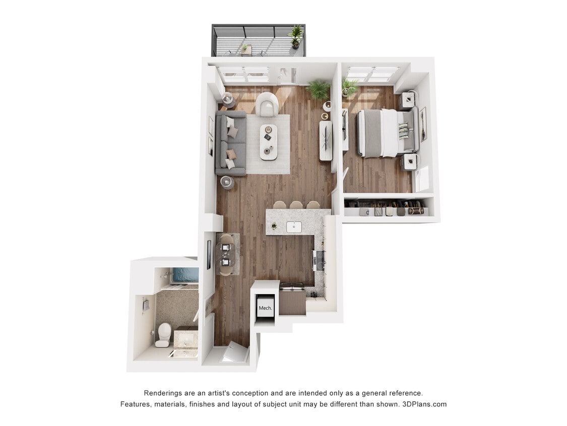 Floor Plan - G2 - 1 Bedroom