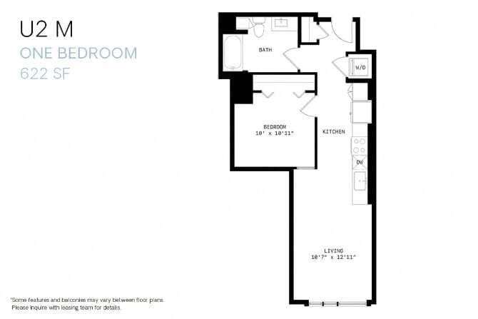 Floor Plan - Junior One Bedroom U2m