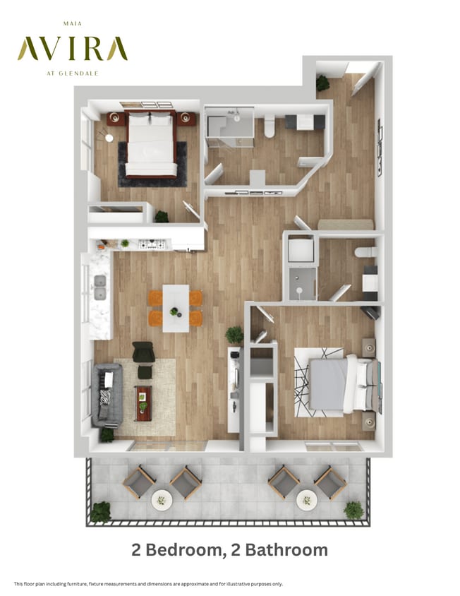 Floor Plan - 2 Bedroom 2 Bathroom (Type G)