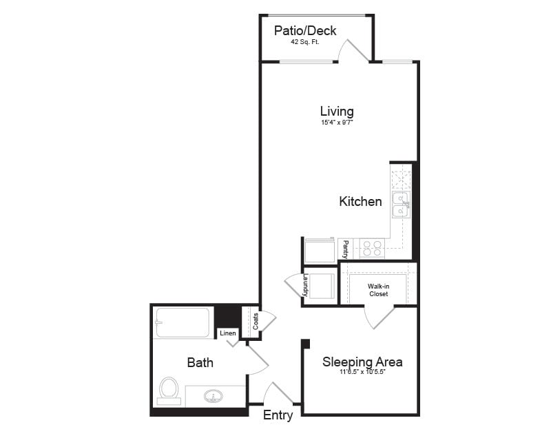 Clarendon Floorplan - Studio