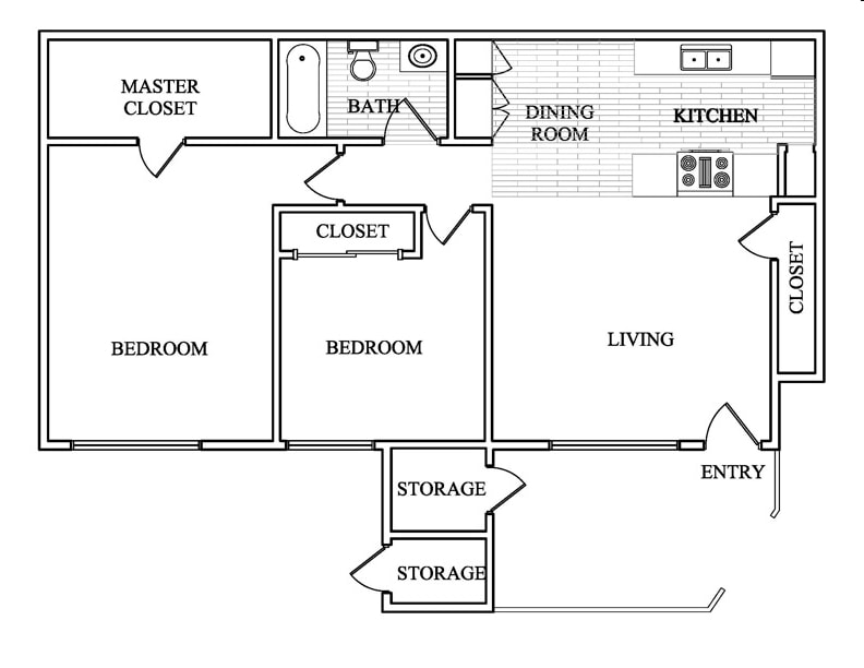 2BR/1BA - Two Bed Two Bath