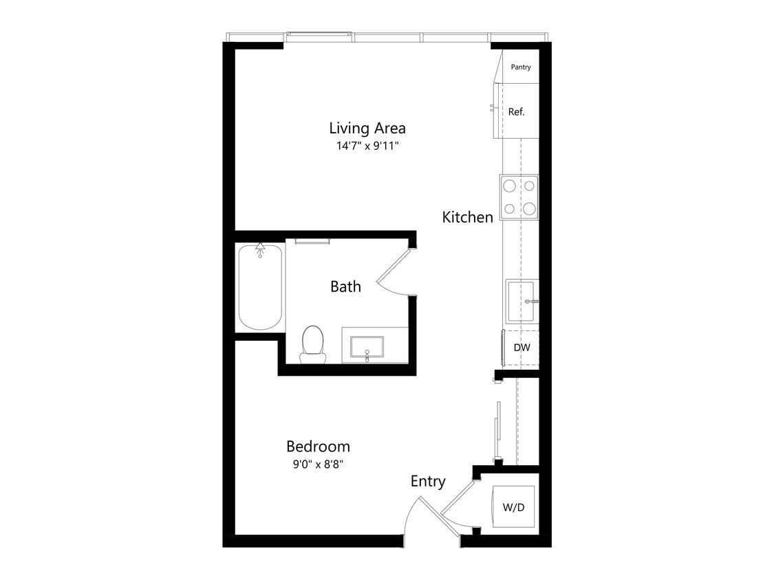 S1 | Studio | 483 SF - S1