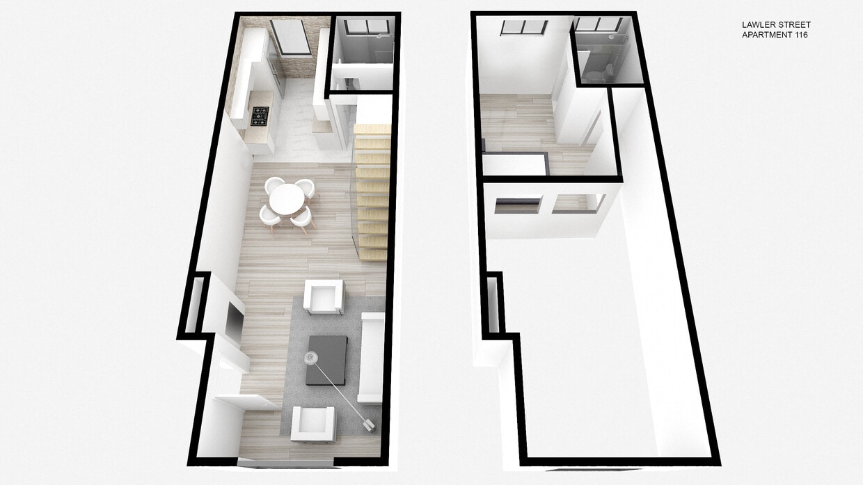 Floor Plan - One Bed ~ 1.5 Bath