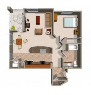 Floor Plan - 1 Bedroom