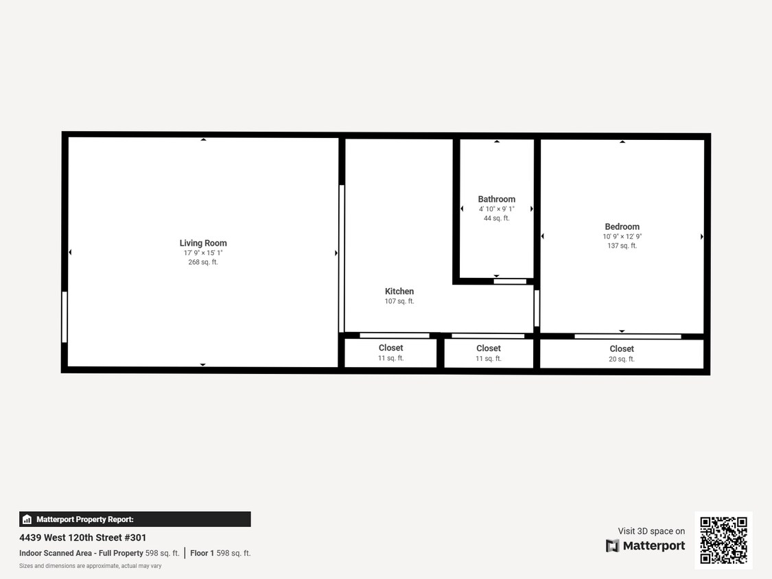 Floor Plan - 1 Bed 1 Bath