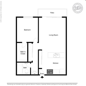 1BR/1BA - 1x1