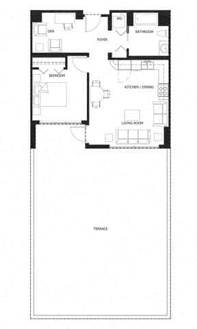 Floor Plan - 1U Den w Terrace Renovation 2