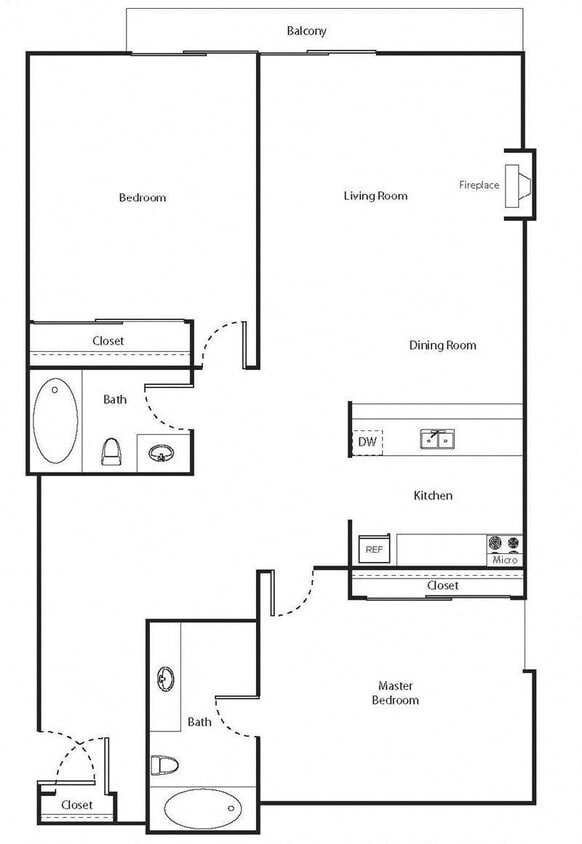 Floor Plan - 2 Bed 2 Bath A