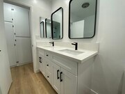 Dual sink vanity w/ Kraus Hardware - 1203 N Sweetzer Ave Unit 106