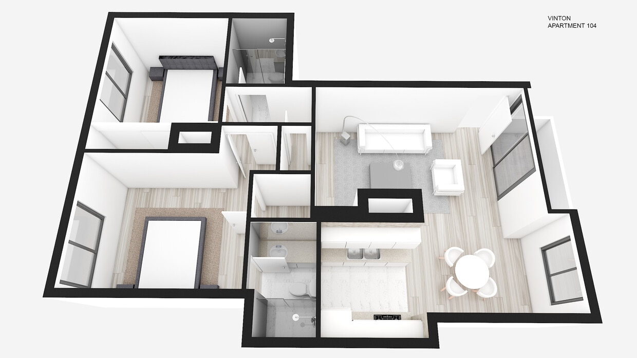 Floor Plan - Two Bed ~ Two Bath
