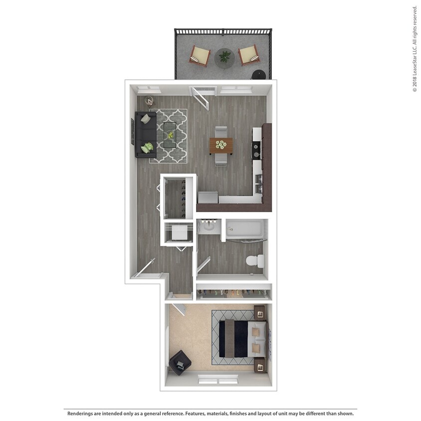 Floor Plan - B: 1x1