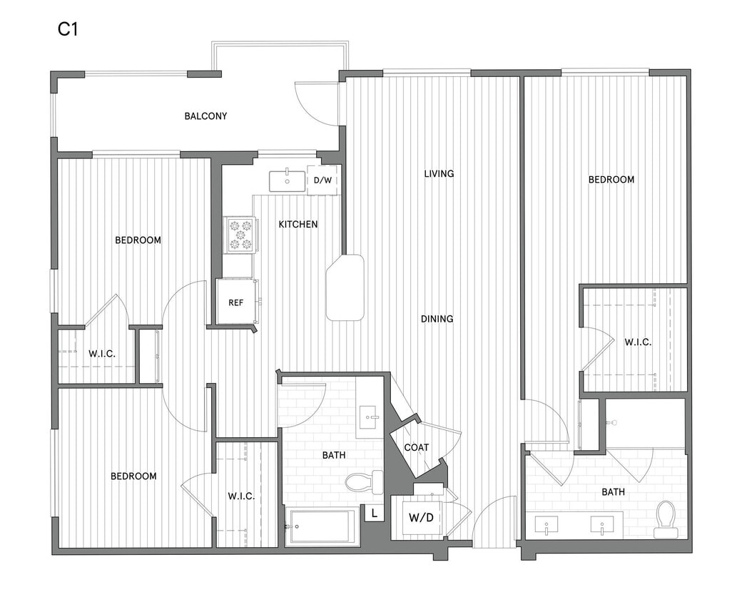 Floor Plan - 3 BR/2 BA