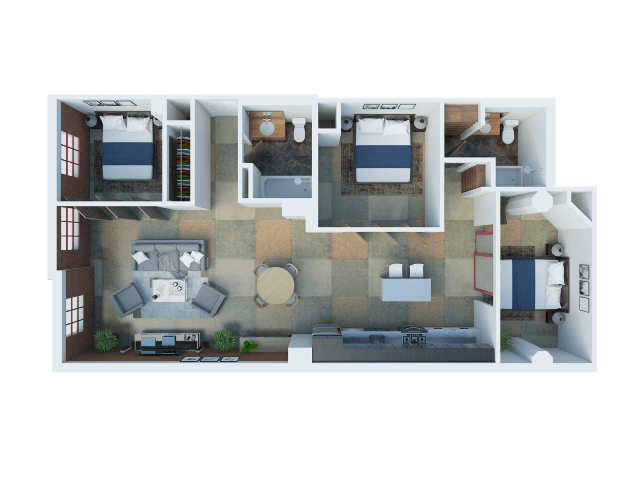 Floor Plan - 3BR/2BA