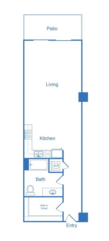 Floor Plan - 1 Bed 1 Bath_1E