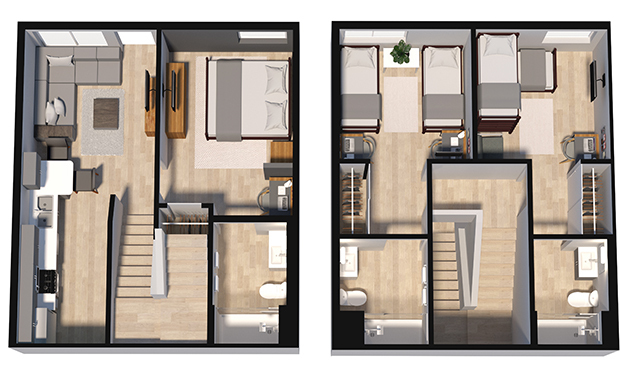 Floor Plan - 3 BD / 3 BA