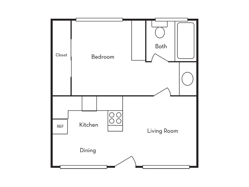 Floor Plan - 1 Bedroom