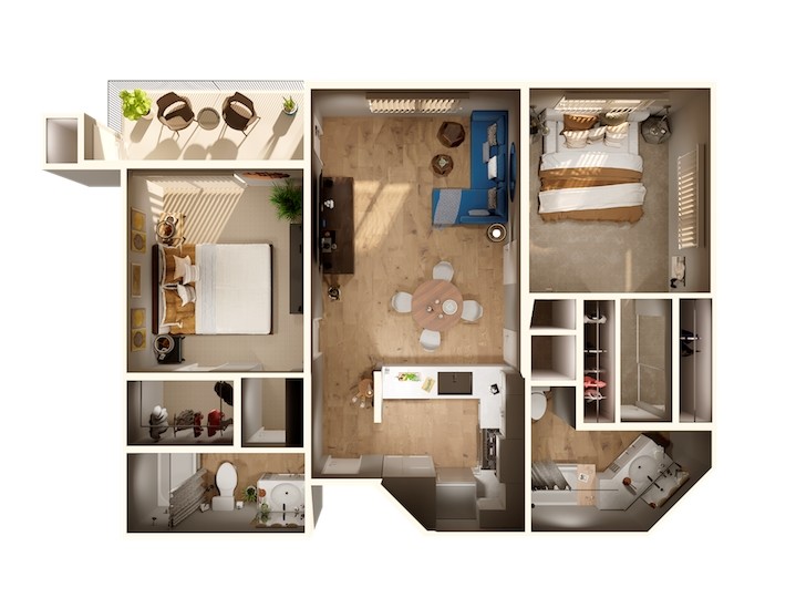 Floor Plan - 2 Bed/2 Bath small