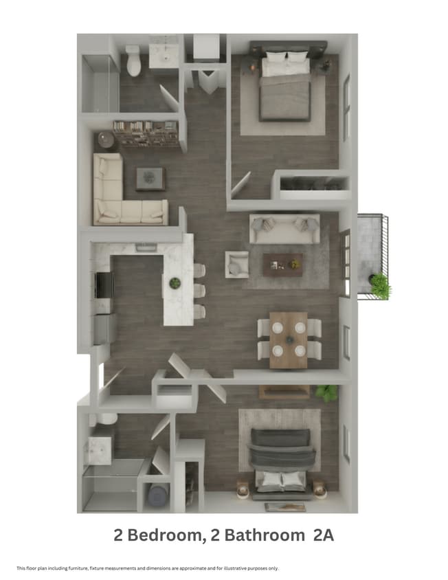 Floor Plan - Two Bedroom, Two Bathroom 2A (mkt)