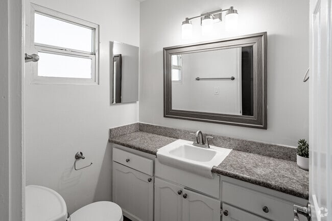 2BR, 2BA - 950SF - Primary Bathroom - Chaumont Villas Apartments