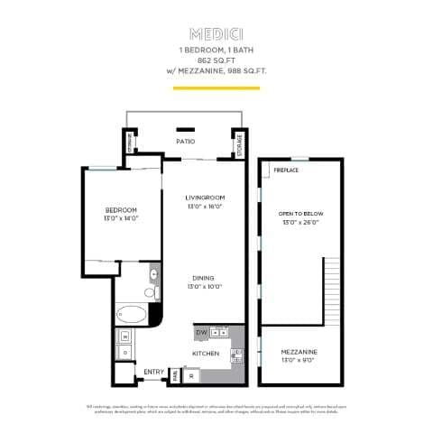 Floor Plan - Medici with Mezzanine