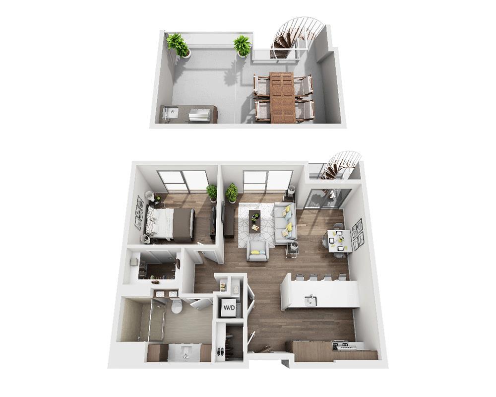 Floor Plan - One Bedroom A1B Penthouse