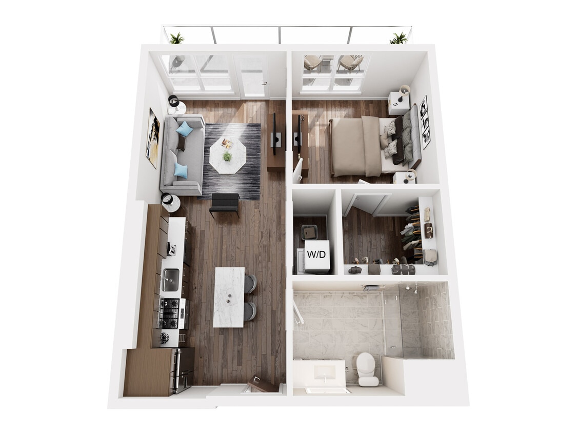 Explore the elegance of urban living with this meticulously designed floor plan. - 1bUc
